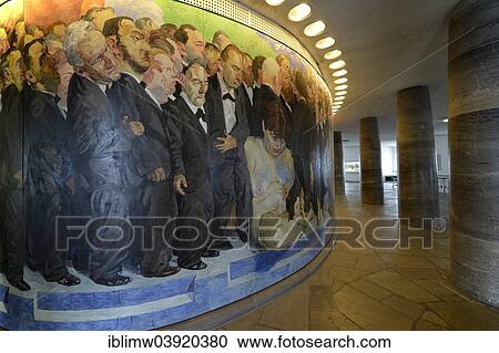 "Detail of the mural """"The Path of the Representatives to St. Paul's Church"""" by the Berlin painter Johannes Grutzke, 1991, on the inside of the oval ambulatory in St. Paul's Church, Frankfurt am Main, Hesse, Germany, Europe" View Large Photo Image Stock Image - "Detail of the mural """"The Path of the Representatives to St. Paul's Church"""" by the Berlin painter Johannes Grutzke, 1991, on the inside of the oval ambulatory in St. Paul's Church, Frankfurt am Main, Hesse, Germany, Europe". Fotosearch