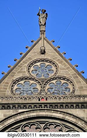 Stock Image - "Detail, the black Clermont-Ferrand Cathedral or Cathedral of Notre-Dame-de-l'Assomption, Clermont-Ferrand, Departement Puy-de-Dome, Auvergne, France, Europe". Fotosearch