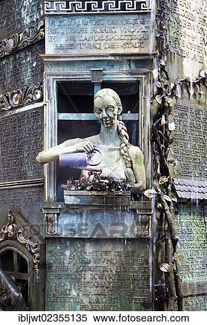 Stock Photography - "Detail view of the Muensterbrunnen fountain by artist Klaus Ringwald in Villingen, Villingen-Schwenningen, Black Forest-Baar District, Baden-Wuerttemberg, Germany, Europe, PublicGround, Europe". Fotosearch