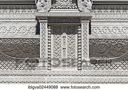Stock Photo - "Detailed view of a stupa, decorated with elaborate stone carvings, by King Norodom I of Cambodia, Wat Preah Keo, Royal Palace, Phnom Penh, Cambodia, Southeast Asia, Asia". Fotosearch