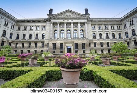 Stock Photo - "Deutscher Bundesrat, federal council, garden and buildings, Berlin, Berlin, Germany, Europe". Fotosearch