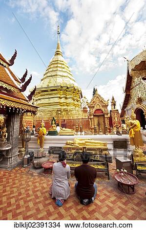 "Devotees at Wat Doi Suthep Buddhist temple, Chiang Mai, Thailand, Asia" View Large Photo Image Picture - "Devotees at Wat Doi Suthep Buddhist temple, Chiang Mai, Thailand, Asia". Fotosearch