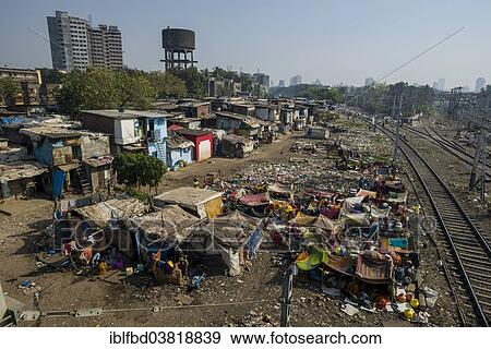 Stock Photo - "Dharavi Slum, Mumbai, Maharashtra, India, Asia". Fotosearch