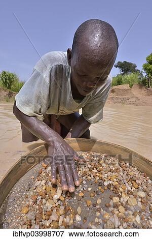 "Diamond hunter searching for diamonds with a sieve, near Koidu, Koidu-Sefadu, Kono District, Eastern Province, Sierra Leone, Africa" View Large Photo Image Stock Photo - "Diamond hunter searching for diamonds with a sieve, near Koidu, Koidu-Sefadu, Kono District, Eastern Province, Sierra Leone, Africa". Fotosearch