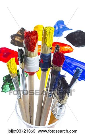 Different types of brushes with colourful acrylic paints View Large Photo Image Stock Image - Different types of brushes with colourful acrylic paints. Fotosearch