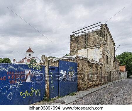 "Dilapidated house in the """"Republic of Uzupis"""" neighbourhood, Vilnius, Vilnius district, Lithuania, Europe" View Large Photo Image Picture - "Dilapidated house in the """"Republic of Uzupis"""" neighbourhood, Vilnius, Vilnius district, Lithuania, Europe". Fotosearch