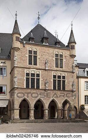"Dingstuhl, the former courthouse and present Town Hall, Marktplatz square, Echternach, Luxembourg, Europe, PublicGround, Europe" View Large Photo Image Stock Photograph - "Dingstuhl, the former courthouse and present Town Hall, Marktplatz square, Echternach, Luxembourg, Europe, PublicGround, Europe". Fotosearch