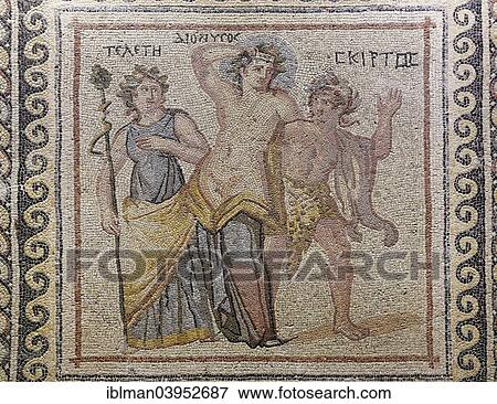 "Dionysus, Telete Skyrtos, mosaic from Zeugma, Zeugma Mosaic Museum, Gaziantep, Southeastern Anatolia Region, Anatolia, Turkey, Asia" View Large Photo Image Stock Photo - "Dionysus, Telete Skyrtos, mosaic from Zeugma, Zeugma Mosaic Museum, Gaziantep, Southeastern Anatolia Region, Anatolia, Turkey, Asia". Fotosearch
