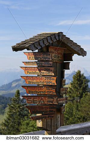 "Directional signs for mountains and lakes in the area surrounding Zwoelferhorn Mountain, Sankt Gilgen, Salzkammergut, Salzburg State, Austria, Europe" View Large Photo Image Stock Image - "Directional signs for mountains and lakes in the area surrounding Zwoelferhorn Mountain, Sankt Gilgen, Salzkammergut, Salzburg State, Austria, Europe". Fotosearch