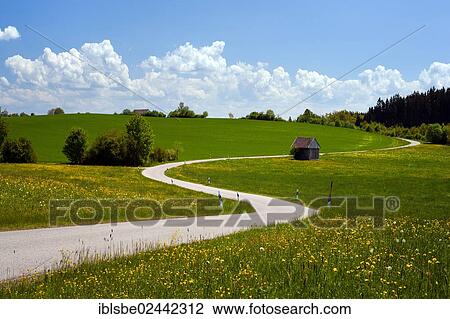 "Dirt road near Wessobrunn, S-curve, Pfaffenwinkel, Upper Bavaria, Bavaria, Germany, Europe" View Large Photo Image Stock Image - "Dirt road near Wessobrunn, S-curve, Pfaffenwinkel, Upper Bavaria, Bavaria, Germany, Europe". Fotosearch