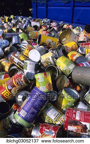 Stock Photo - "Discarded aluminium drink cans collected for recycling, France, Europe". Fotosearch