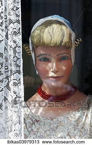 "Display dummy in Dutch traditional costume in a window, Arnemuiden, Wacheren Peninsula, Zeeland province, The Netherlands, Europe" View Large Photo Image Stock Image - "Display dummy in Dutch traditional costume in a window, Arnemuiden, Wacheren Peninsula, Zeeland province, The Netherlands, Europe". Fotosearch