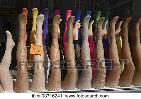 "Display of mannekins' legs with stockings or tights in a shop window, Gdansk, Pomeranian Voivodeship, Poland, Europe" View Large Photo Image Stock Image - "Display of mannekins' legs with stockings or tights in a shop window, Gdansk, Pomeranian Voivodeship, Poland, Europe". Fotosearch