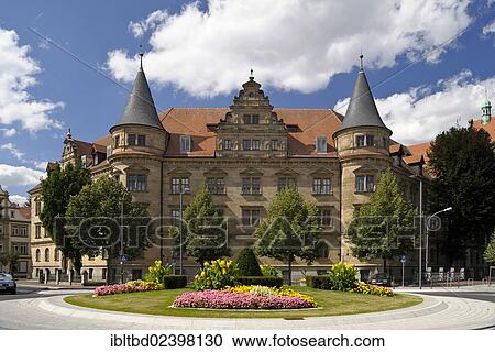 Stock Image - "District Court in Bamberg, Wilhelmsplatz square, Bamberg, Bavaria, Germany, Europe". Fotosearch