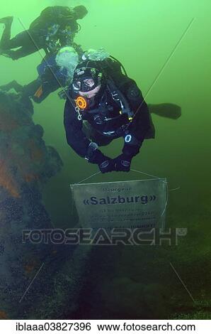 "Diver at the shipwreck of the German transport vessel """"Salzburg"""" in which 2300 Soviet prisoners died, Black Sea, Ukraine, Europe" View Large Photo Image Stock Photograph - "Diver at the shipwreck of the German transport vessel """"Salzburg"""" in which 2300 Soviet prisoners died, Black Sea, Ukraine, Europe". Fotosearch