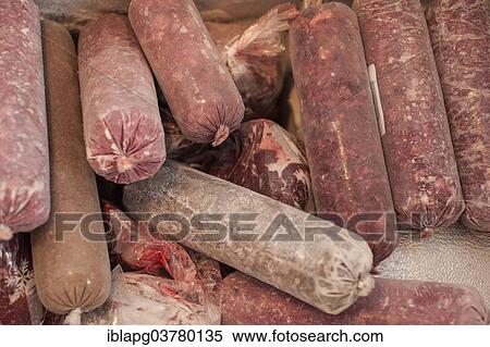 "Dog food, frozen meat, raw feeding, barf diet" View Large Photo Image Stock Photography - "Dog food, frozen meat, raw feeding, barf diet". Fotosearch