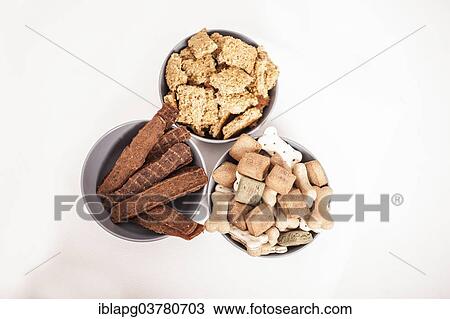 Stock Image - "Dog food, various treats". Fotosearch