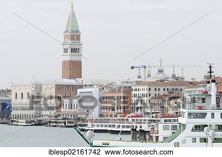 "Doge's Palace, Palazzo Ducale, St. Mark's Campanile, tower, San Marco quarter, Riva degli Schiavoni, Venice, Venezia, Veneto, Italy, Europe" View Large Photo Image Stock Image - "Doge's Palace, Palazzo Ducale, St. Mark's Campanile, tower, San Marco quarter, Riva degli Schiavoni, Venice, Venezia, Veneto, Italy, Europe". Fotosearch