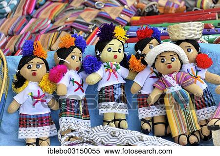 Stock Photography - "Dolls, souvenirs on a stall, Palenque, Chiapas, Mexico, North America". Fotosearch