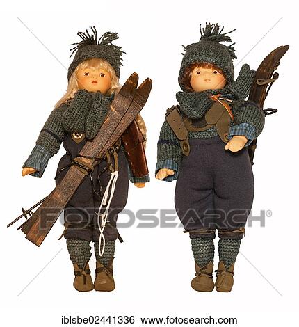 Dolls with historical ski clothing and skis View Large Photo Image Stock Photograph - Dolls with historical ski clothing and skis. Fotosearch