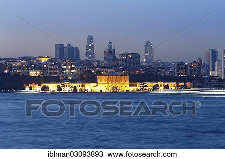 "Dolmabahce Palace and skyscrapers in Sisli, Bosphorus, seen from Ueskuedar, Uskudar, Sisli, Istanbul, asian and european side, Istanbul Province, Turkey, Asia" View Large Photo Image Stock Image - "Dolmabahce Palace and skyscrapers in Sisli, Bosphorus, seen from Ueskuedar, Uskudar, Sisli, Istanbul, asian and european side, Istanbul Province, Turkey, Asia". Fotosearch