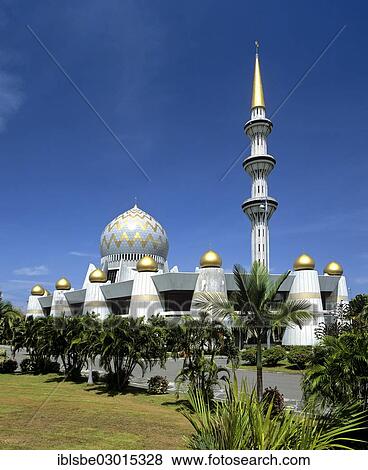 "Dome and minaret, State Mosque, Kota Kinabalu, Kota Kinabalu, Borneo, Malaysia, Asia" View Large Photo Image Stock Photo - "Dome and minaret, State Mosque, Kota Kinabalu, Kota Kinabalu, Borneo, Malaysia, Asia". Fotosearch
