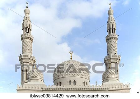 "Dome and minarets, Jumeirah Mosque in Dubai City, Dubai, United Arab Emirates, Asia" View Large Photo Image Stock Photo - "Dome and minarets, Jumeirah Mosque in Dubai City, Dubai, United Arab Emirates, Asia". Fotosearch