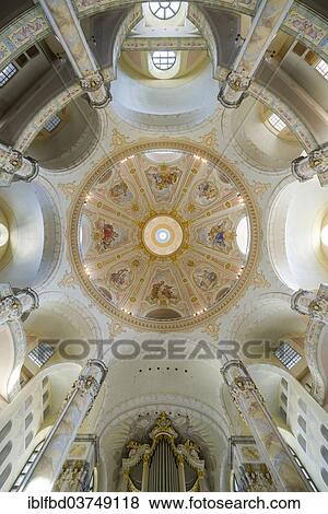 Stock Photo - "Dome ceiling, Dresden Frauenkirche church, Dresden, Saxony, Germany, Europe". Fotosearch