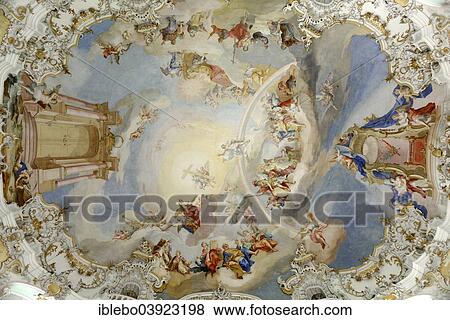 "Dome fresco, Wieskirche or Pilgrimage Church of Wies, Rococo, UNESCO World Heritage Site, Wies, Steingaden, Pfaffenwinkel region, Upper Bavaria, Bavaria, Germany, Europe" View Large Photo Image Stock Photo - "Dome fresco, Wieskirche or Pilgrimage Church of Wies, Rococo, UNESCO World Heritage Site, Wies, Steingaden, Pfaffenwinkel region, Upper Bavaria, Bavaria, Germany, Europe". Fotosearch
