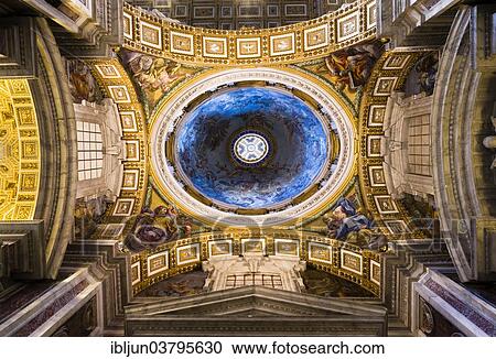 Stock Image - "Dome of the left aisle, St. Peter's Basilica, Vatican City, Vatican, Rome, Lazio, Italy, Europe". Fotosearch