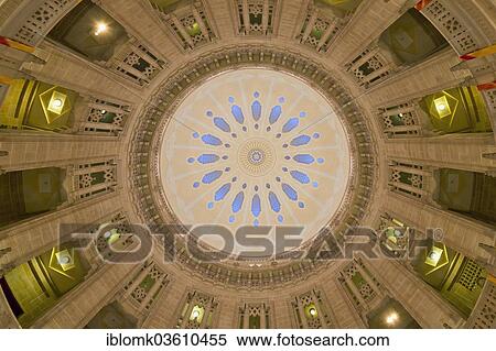 Stock Photography - "Dome of the lobby, Umaid Bhawan Palace or Bhavan Palace, hotel, Jodhpur, Rajasthan, India, Asia". Fotosearch
