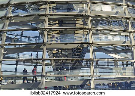 Picture - Dome of the Reichstag building, detail, architect Sir Norman Foster, Berlin, Germany, Europe. Fotosearch