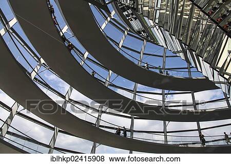 Stock Photo - Dome of the Reichstag building, interior, Berlin, Germany, Europe. Fotosearch