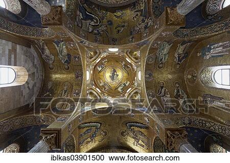 "Dome with Byzantine mosaics, Christ Pantocrator, archangels and prophets, La Martorana Church from the Norman period, Palermo, Sicily, Italy, Europe" View Large Photo Image Stock Image - "Dome with Byzantine mosaics, Christ Pantocrator, archangels and prophets, La Martorana Church from the Norman period, Palermo, Sicily, Italy, Europe". Fotosearch