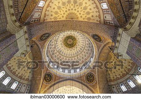 Stock Image - "Domes in Yeni Cami, New Mosque, Eminoenue district, Istanbul, Turkey, Europe, Istanbul, Istanbul Province, Turkey, Asia". Fotosearch