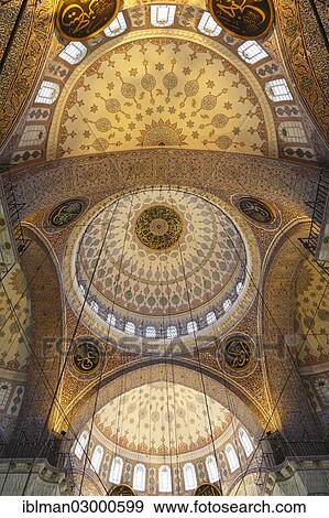 Stock Photo - "Domes in Yeni Cami, New Mosque, Eminoenue district, Istanbul, Turkey, Europe, Istanbul, Istanbul Province, Turkey, Asia". Fotosearch