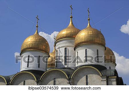 "Domes of the Cathedral of the Dormition in the Kremlin, Moskau, Russia, Europe" View Large Photo Image Stock Photo - "Domes of the Cathedral of the Dormition in the Kremlin, Moskau, Russia, Europe". Fotosearch