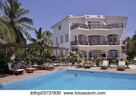 Stock Image - "Dongwe Ocean View Hotel, Dongwe, Zanzibar, Tanzania, Africa". Fotosearch