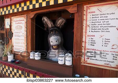 "Donkey serving in a snack bar, Universal Studios, Hollywood, Los Angeles, California, USA" View Large Photo Image Stock Photo - "Donkey serving in a snack bar, Universal Studios, Hollywood, Los Angeles, California, USA". Fotosearch