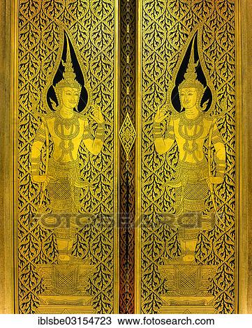 "Doors with golden figures, handmade, Wat Traimit Temple, Bangkok, Central Thailand, Thailand, Asia" View Large Photo Image Stock Image - "Doors with golden figures, handmade, Wat Traimit Temple, Bangkok, Central Thailand, Thailand, Asia". Fotosearch