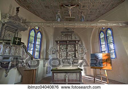 "Dorfkirche church, altar and ceiling, Renaissance 1622, Dorf Mecklenburg, Mecklenburg-Western Pomerania, Germany, Europe" View Large Photo Image Stock Photograph - "Dorfkirche church, altar and ceiling, Renaissance 1622, Dorf Mecklenburg, Mecklenburg-Western Pomerania, Germany, Europe". Fotosearch