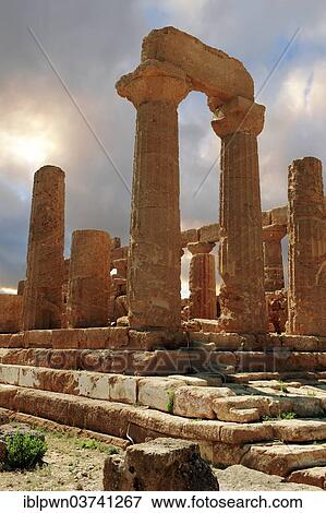 "Doric columns of the Greek Temple of Juno Lacina, Agrigento, Sicily, Italy, Europe" View Large Photo Image Stock Photo - "Doric columns of the Greek Temple of Juno Lacina, Agrigento, Sicily, Italy, Europe". Fotosearch