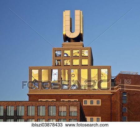 "Dortmund U-Tower or Dortmunder U with video installation, former Dortmunder Union Brewery, art and cultural centre, Dortmund, Ruhr Area, North Rhine-Westphalia, Germany, Europe" View Large Photo Image Stock Image - "Dortmund U-Tower or Dortmunder U with video installation, former Dortmunder Union Brewery, art and cultural centre, Dortmund, Ruhr Area, North Rhine-Westphalia, Germany, Europe". Fotosearch