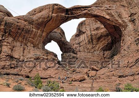 "Double Arch, rock formation of red sandstone, Arches National Park, Moab, Utah, USA" View Large Photo Image Picture - "Double Arch, rock formation of red sandstone, Arches National Park, Moab, Utah, USA". Fotosearch