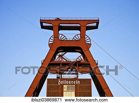 "Double headframe of shaft XII, Zeche Zollverein, UNESCO World Heritage Site, Essen, Ruhr district, North Rhine-Westphalia, Germany, Europe" View Large Photo Image Stock Image - "Double headframe of shaft XII, Zeche Zollverein, UNESCO World Heritage Site, Essen, Ruhr district, North Rhine-Westphalia, Germany, Europe". Fotosearch