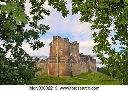 Stock Image - "Doune Castle, made famous by the film Monty Python and the Holy Grail, Callandar, Perthshire, Central, Scotland, United Kingdom, Europe". Fotosearch