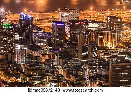 "Downtown at night, Cape Town, Western Cape, South Africa, Africa" View Large Photo Image Stock Photo - "Downtown at night, Cape Town, Western Cape, South Africa, Africa". Fotosearch