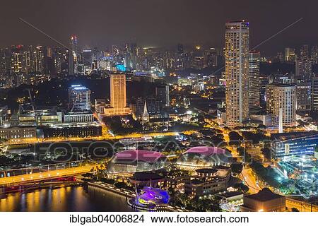 "Downtown central financial district at night, Singapore, Asia" View Large Photo Image Picture - "Downtown central financial district at night, Singapore, Asia". Fotosearch