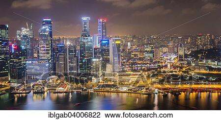 "Downtown central financial district at night, Singapore, Asia" View Large Photo Image Stock Image - "Downtown central financial district at night, Singapore, Asia". Fotosearch