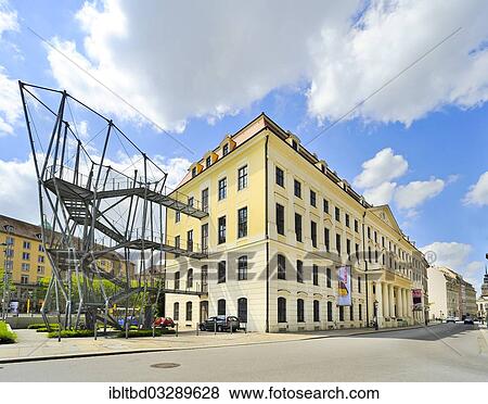 Stock Photo - "Dresden City Museum in the Landhaus building, with a fire escape, Dresden, Sachsen, Dresden, Saxony, Germany, Europe". Fotosearch
